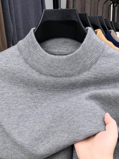 Men's Plus Size Mock Neck Long Sleeve Knit Top - Tredona LLC