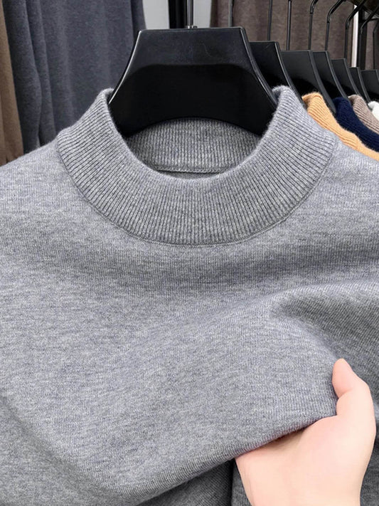 Men's Plus Size Mock Neck Long Sleeve Knit Top - Tredona LLC