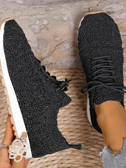 Mesh Lace Up Sneakers - Tredona LLC
