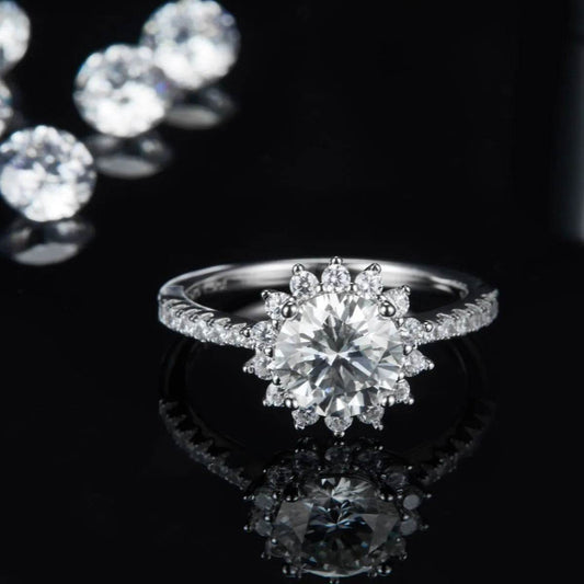 2 Carat Moissanite 925 Sterling Silver Ring - Tredona LLC
