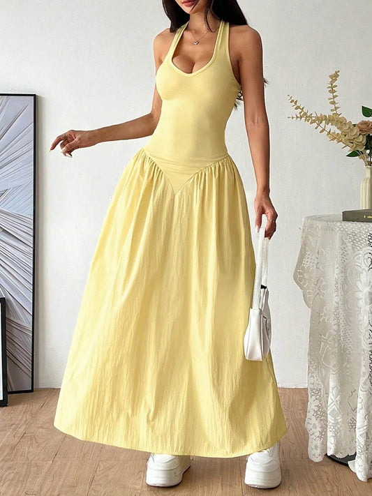 Halter Neck Maxi Dress - Tredona LLC