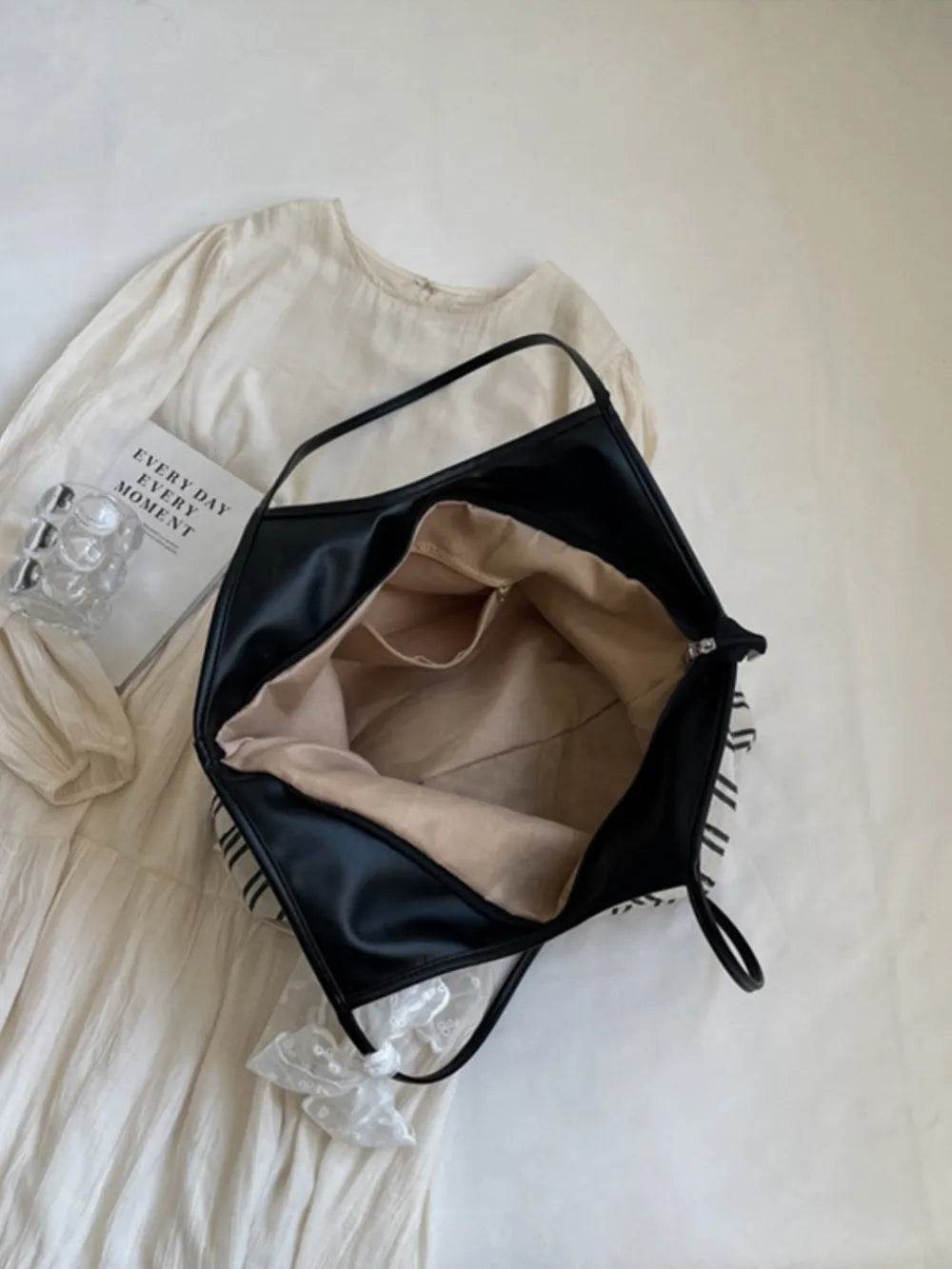 Striped Canvas Tote Bag - Tredona LLC