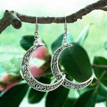Alloy Cutout Moon Earrings - Tredona LLC