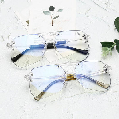 Anti-blue Glasses Rimless Flat Glasses Men - Tredona LLC