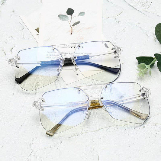 Anti-blue Glasses Rimless Flat Glasses Men - Tredona LLC