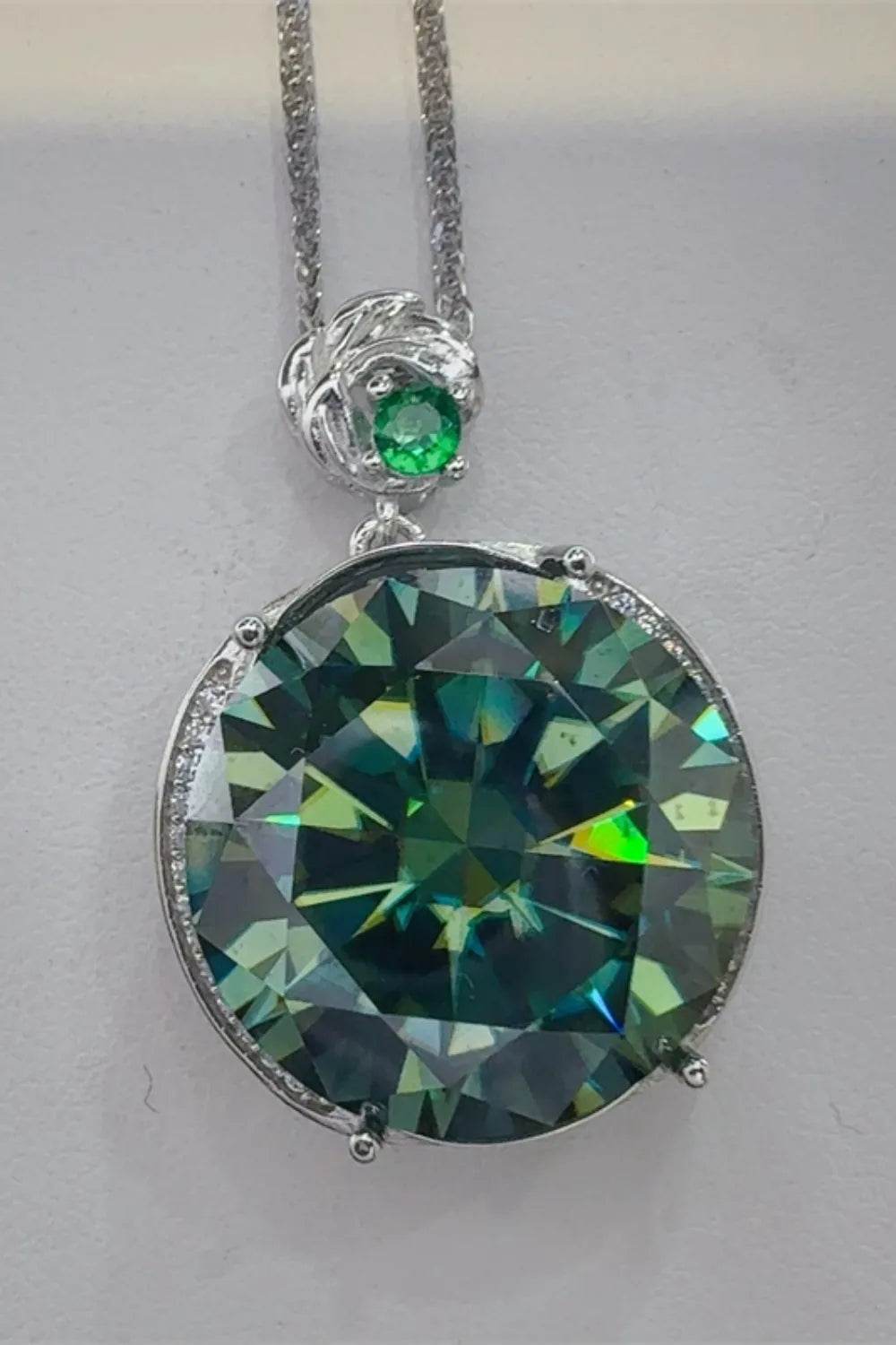 20 Carat Moissanite 925 Sterling Silver Pendant Necklace - Tredona LLC