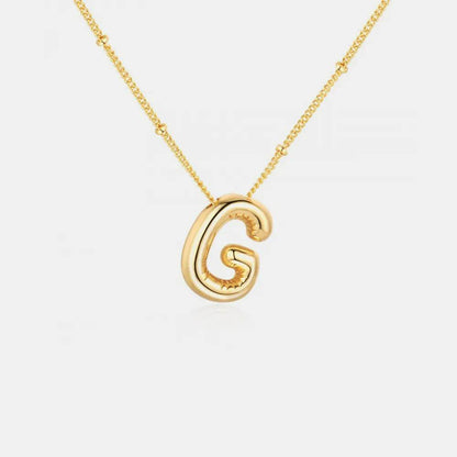 Gold-Plated Bubble Initial Necklace - Tredona LLC