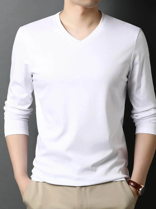 Men's V-Neck Long Sleeve T-Shirt - Tredona LLC