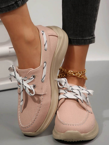 Lace Up Round Toe Sneakers - Tredona LLC