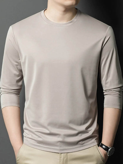 Men's Plus Size Round Neck Long Sleeve T-Shirt - Tredona LLC