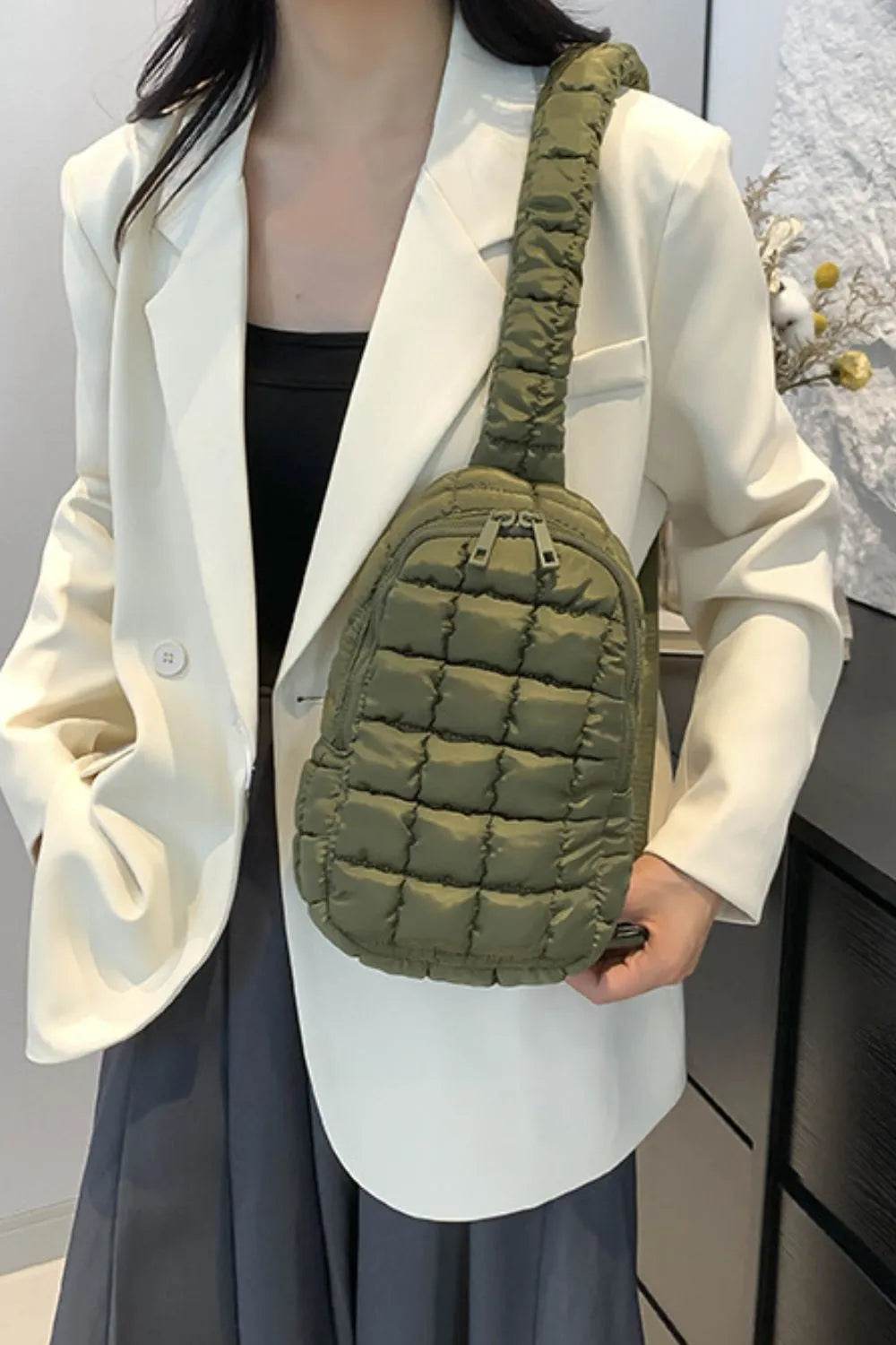 Quilted Nylon Crossbody Bag - Tredona LLC