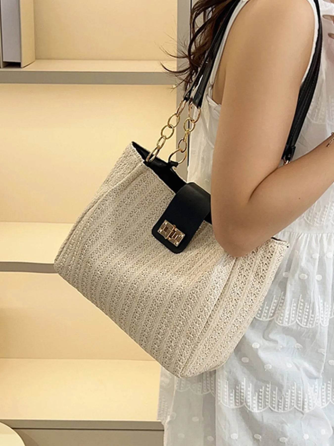 Woven Straw Shoulder Bag - Tredona LLC