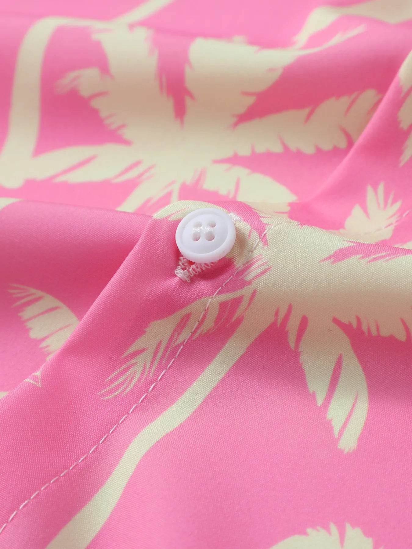 Men's Palm Tree Print Top and Shorts Summer Set - Tredona LLC