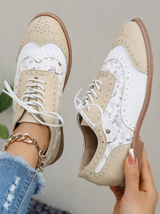 Lace-Up Detail Round Toe Sneakers - Tredona LLC