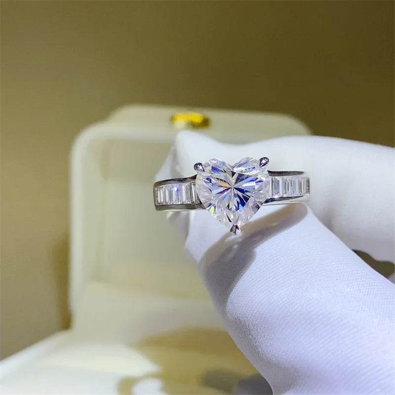 3 Carat Moissanite 925 Sterling Silver Ring - Tredona LLC