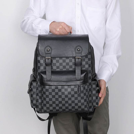 Large Capacity Travel Leisure Plaid Backpack - Tredona LLC