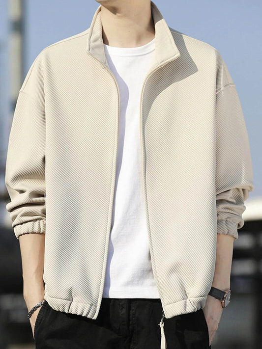 Men's Plus Size Zip Up Long Sleeve Jacket - Tredona LLC