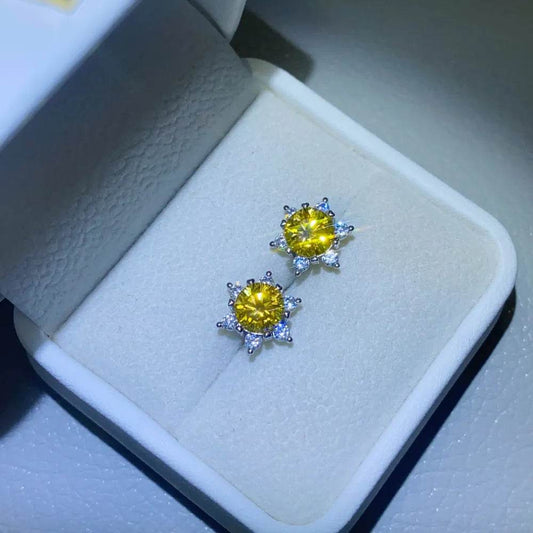 2 Carat Moissanite 925 Sterling Silver Stud Earrings - Tredona LLC