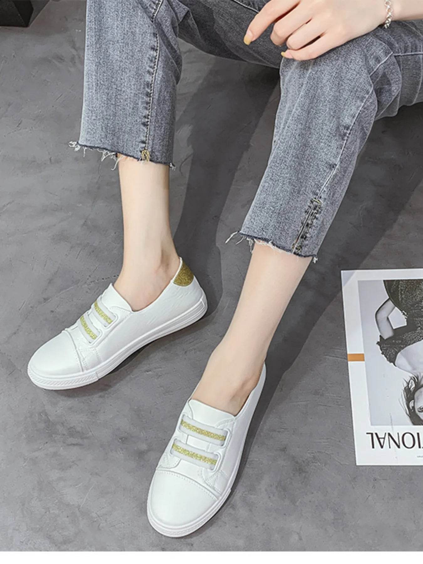Round Toe Flat Sneakers - Tredona LLC