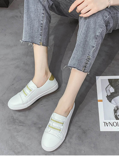 Round Toe Flat Sneakers - Tredona LLC