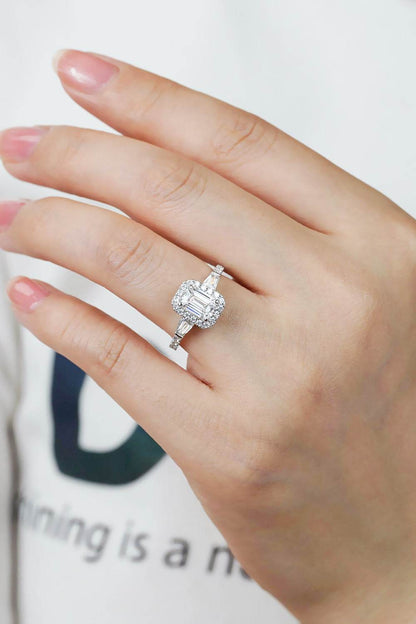 1 Carat Moissanite Geometric 925 Sterling Silver Ring - Tredona LLC
