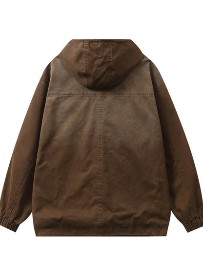 Men's Plus Size Drawstring Long Sleeve Jacket - Tredona LLC