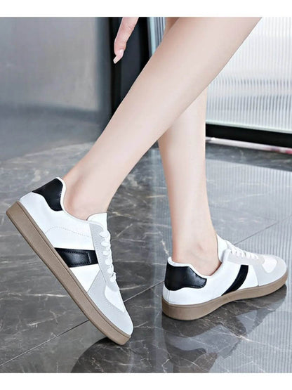 Stripe Lace Up Sneakers - Tredona LLC