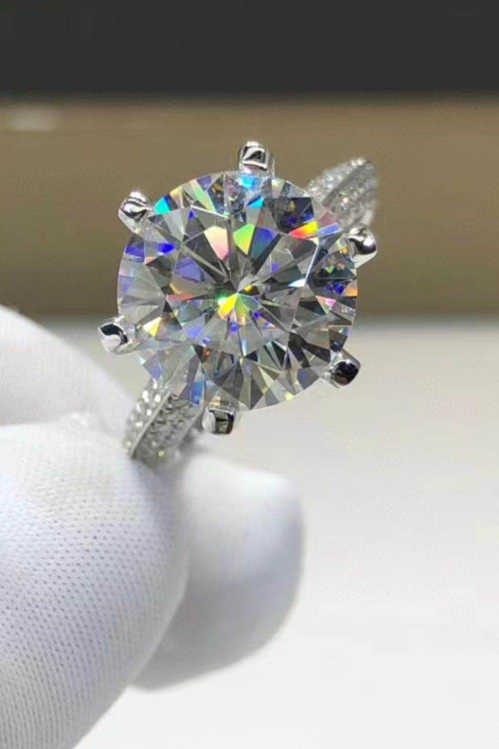 5 Carat Moissanite 6-Prong Ring - Tredona LLC