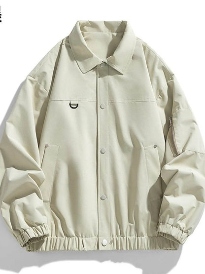 Men's Plus Size Elastic Hem Long Sleeve Jacket - Tredona LLC