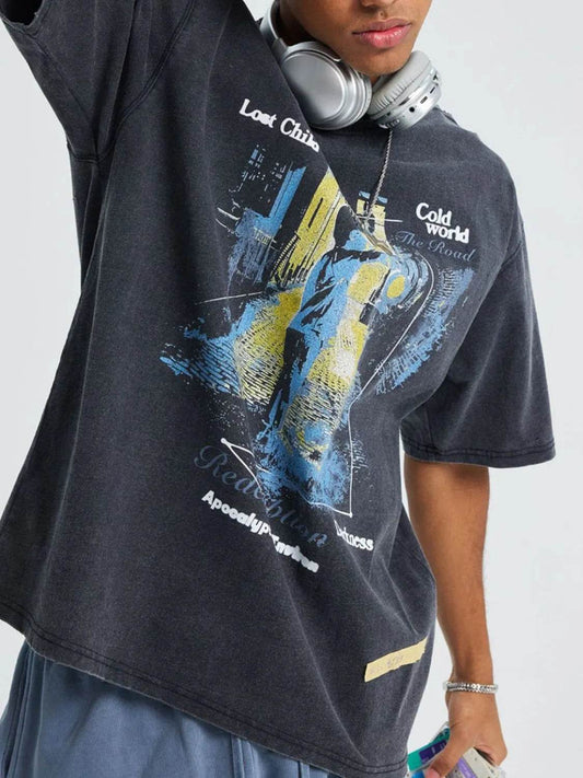 Men's Graphic Round Neck Short Sleeve T-Shirt - Tredona LLC