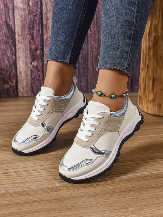 Lace Up Round Toe Sneakers - Tredona LLC
