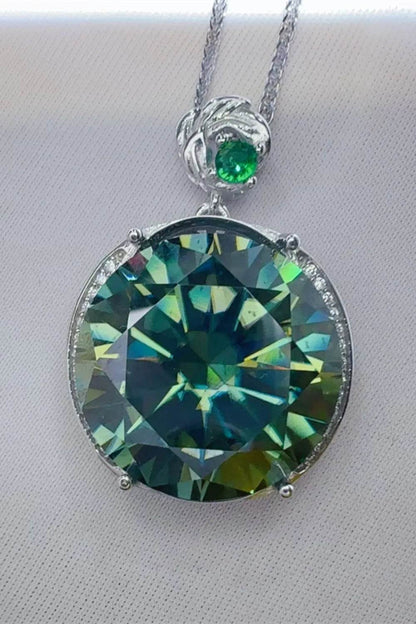 20 Carat Moissanite 925 Sterling Silver Pendant Necklace - Tredona LLC