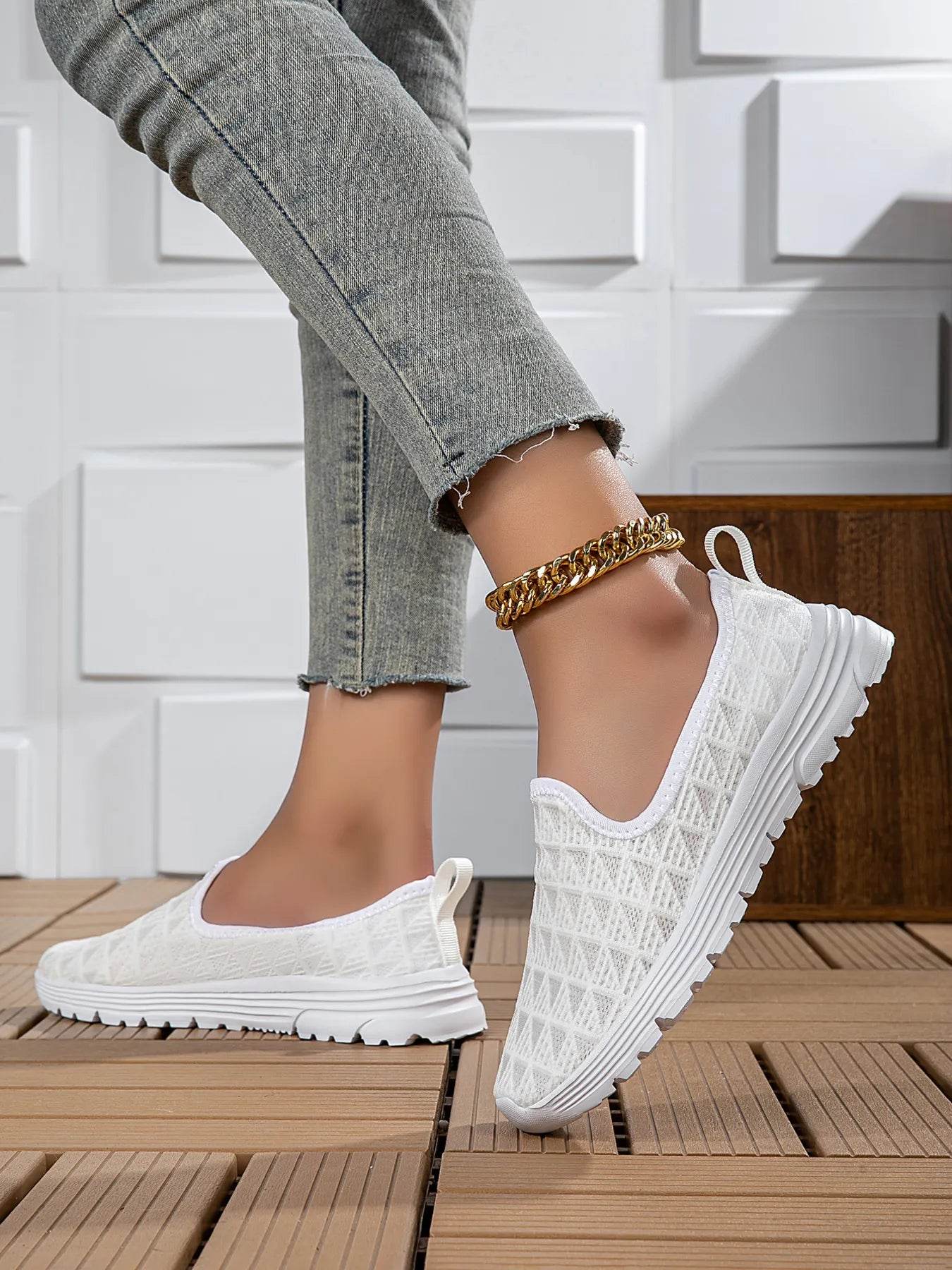 Breathable Mesh Slip-On Sneakers - Tredona LLC