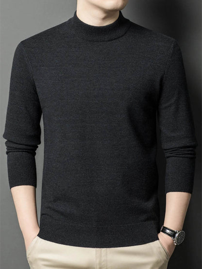 Men's Plus Size Mock Neck Long Sleeve Knit Top - Tredona LLC