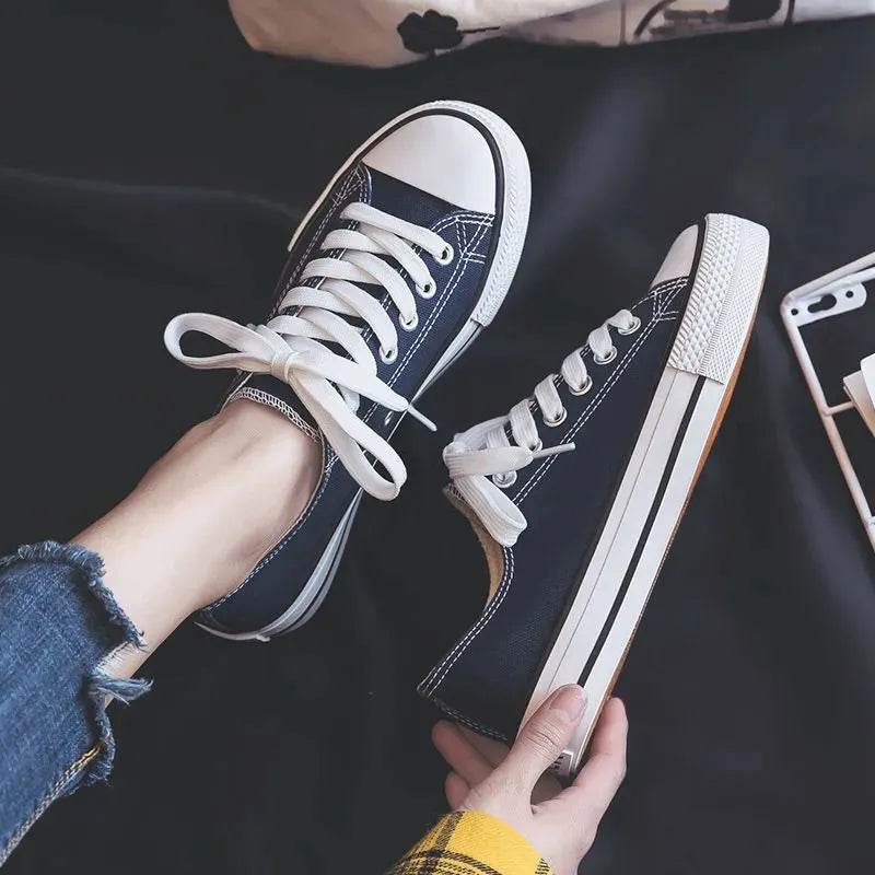 Lace Up Round Toe Sneakers - Tredona LLC