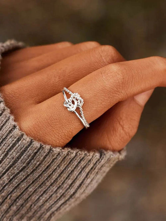 925 Sterling Silver Knotted Ring - Tredona LLC