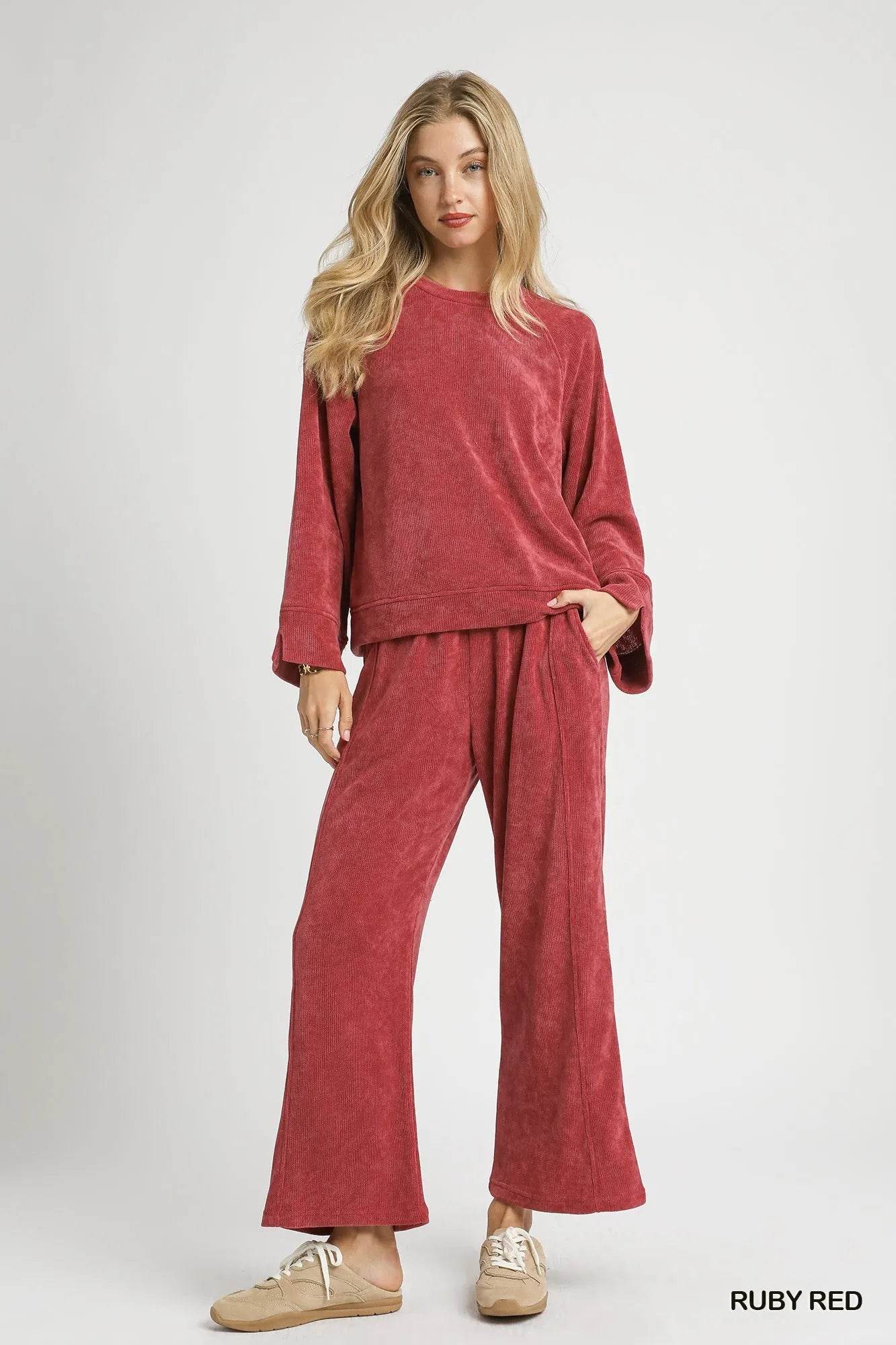 Umgee Drawstring Wide Leg Pants - Tredona LLC