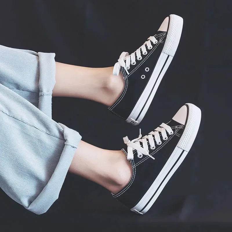 Lace Up Round Toe Sneakers - Tredona LLC