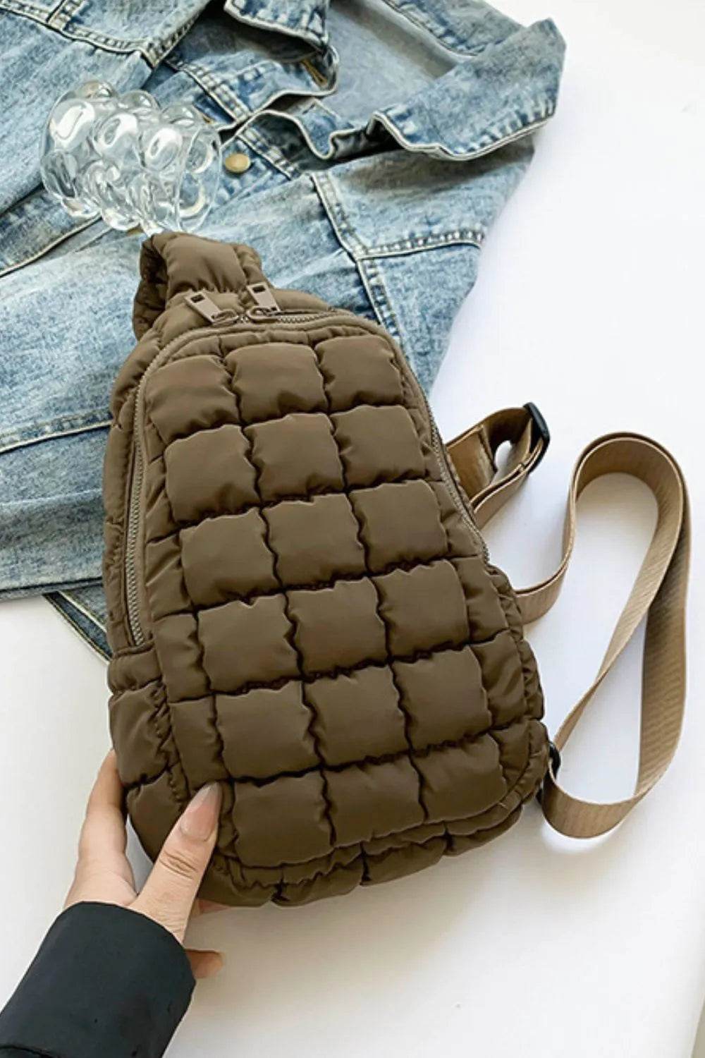 Quilted Nylon Crossbody Bag - Tredona LLC