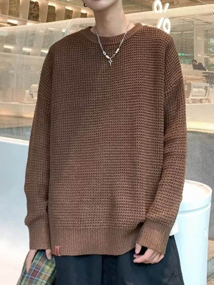 Men's Plus Size Round Neck Long Sleeve Sweater - Tredona LLC
