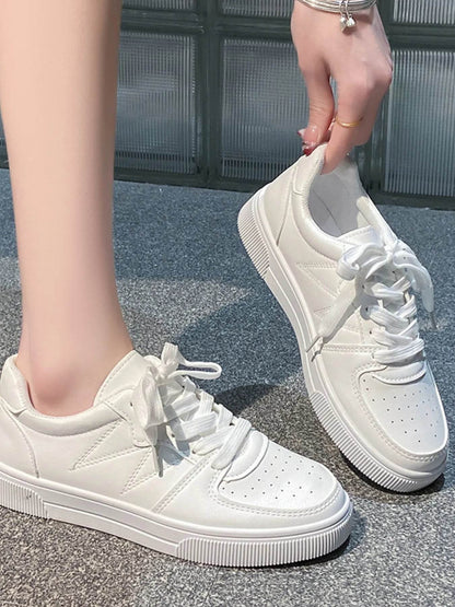 Lace Up Round Toe Sneakers - Tredona LLC