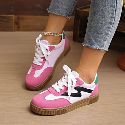 Round Toe Lace Up Sneakers - Tredona LLC