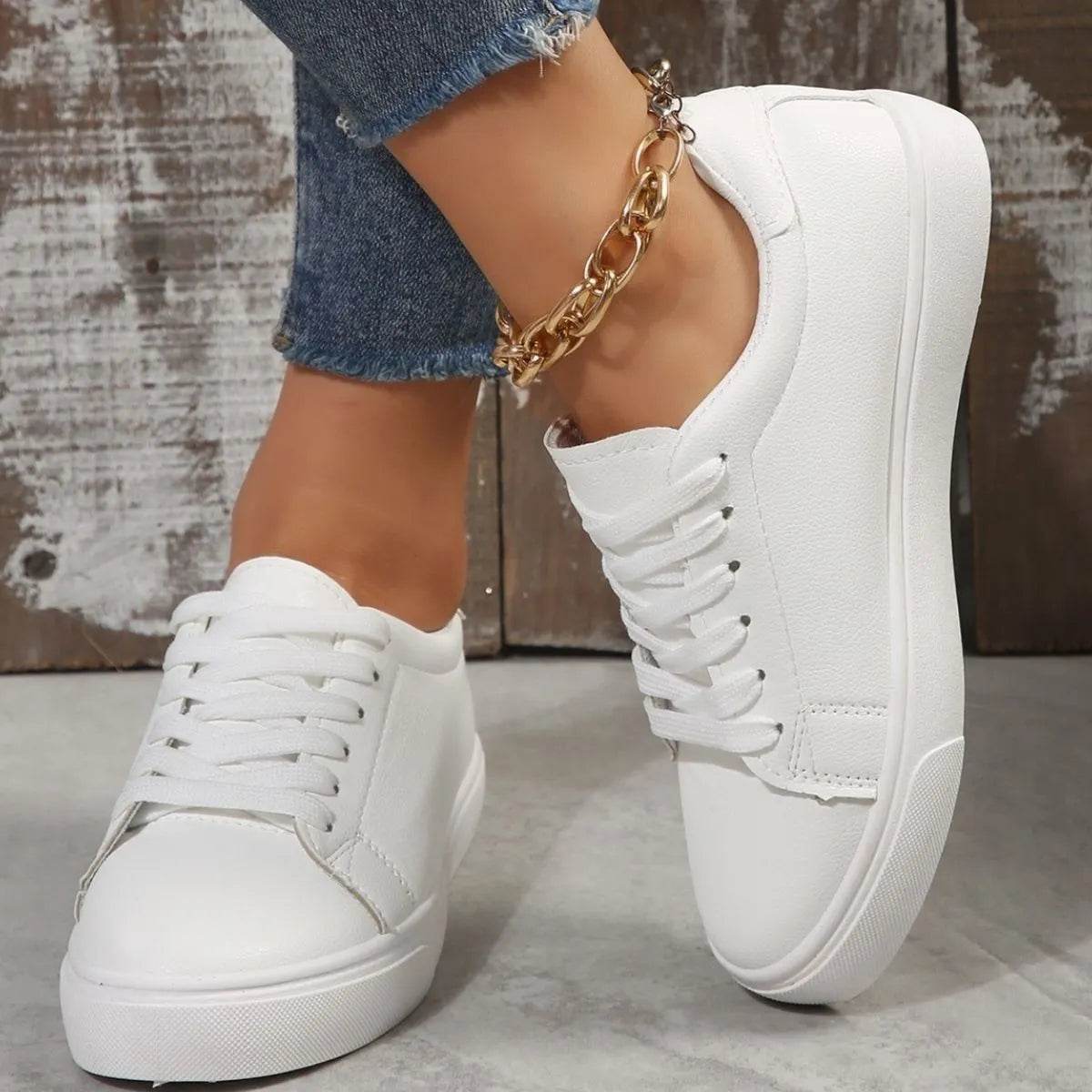 Round Toe Platform Sneakers - Tredona LLC