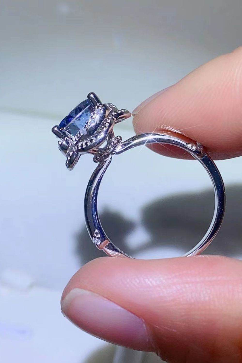 2 Carat Moissanite Contrast 925 Sterling Silver Ring - Tredona LLC