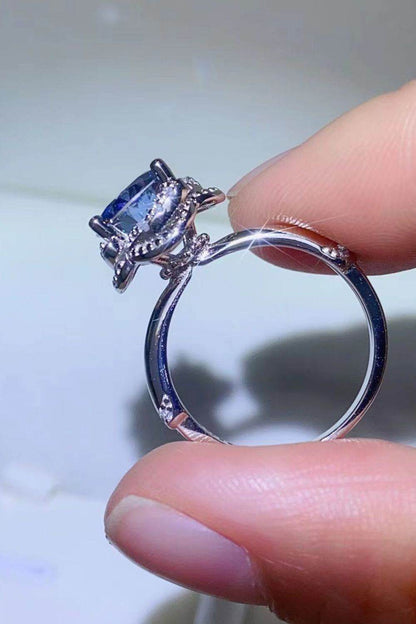 2 Carat Moissanite Contrast 925 Sterling Silver Ring - Tredona LLC