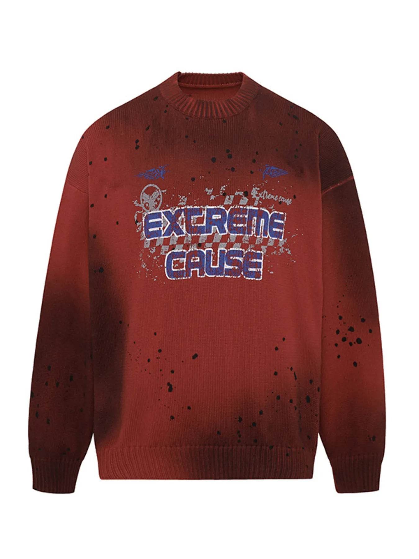 Men's Letter Round Neck Long Sleeve Sweater - Tredona LLC