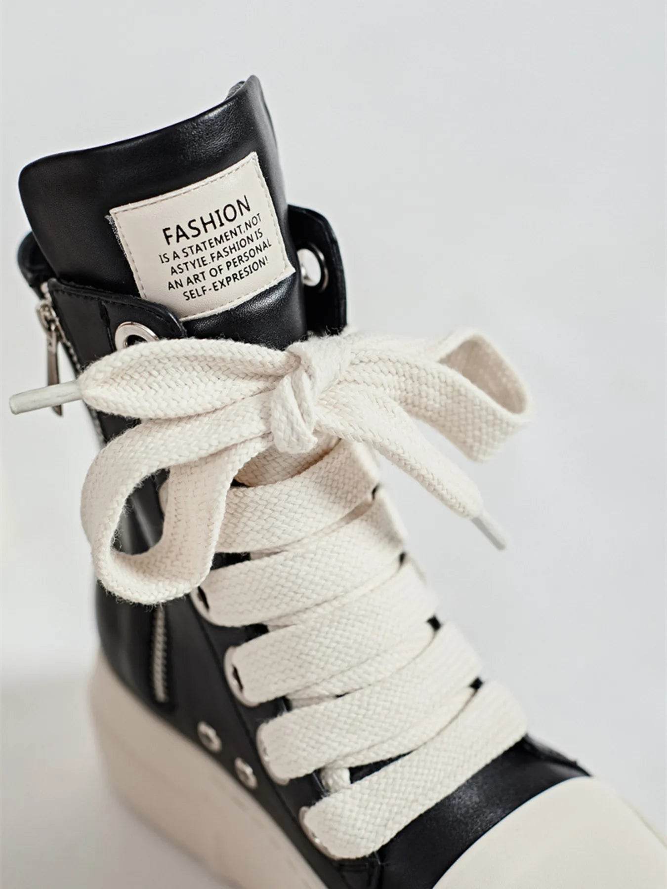 Platform Lace Up Contrast Sneakers - Tredona LLC