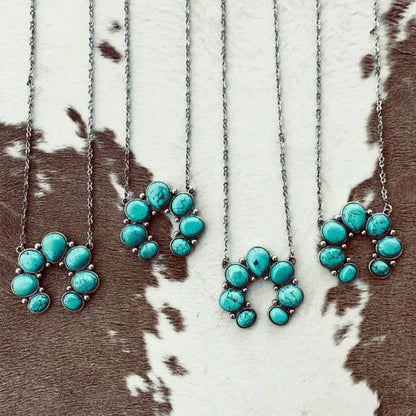 Artificial Turquoise Alloy Pendant Necklace - Tredona LLC