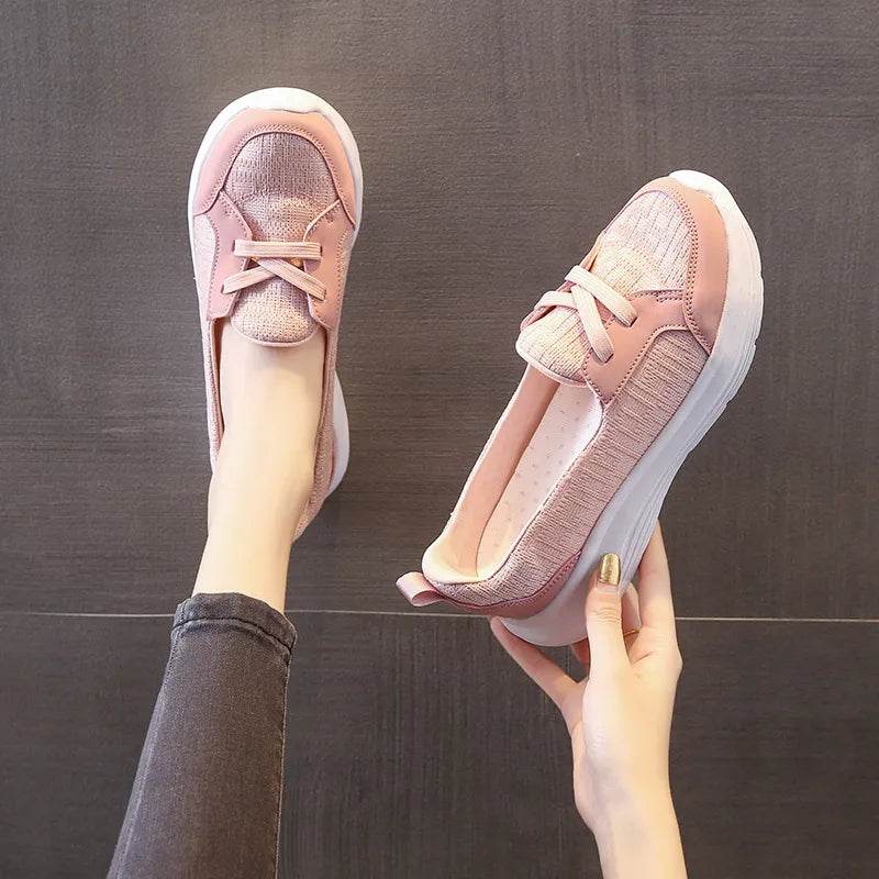 Round Toe Lace Up Sneakers - Tredona LLC