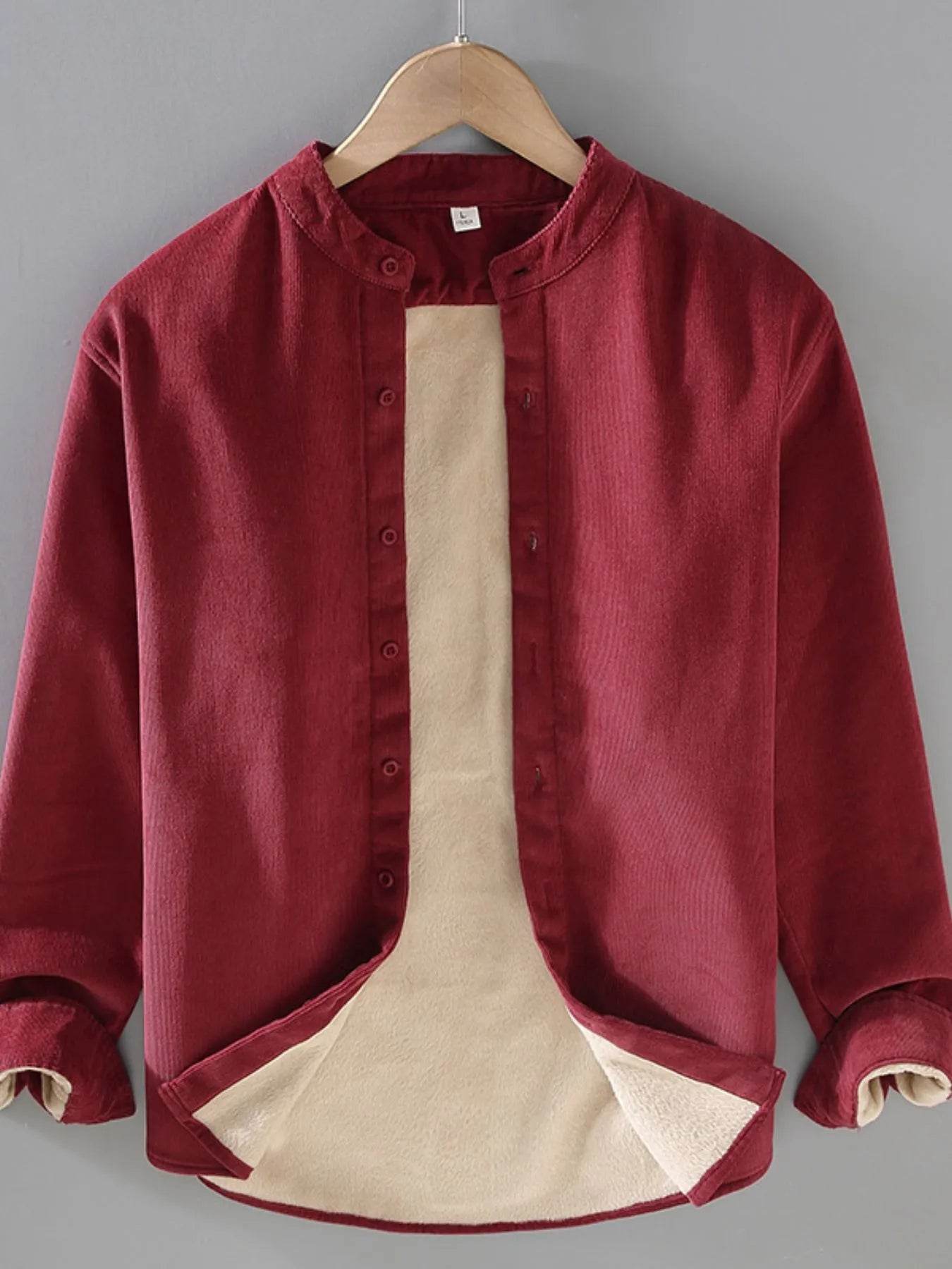 Men's Plus Size Button Up Long Sleeve Jacket - Tredona LLC
